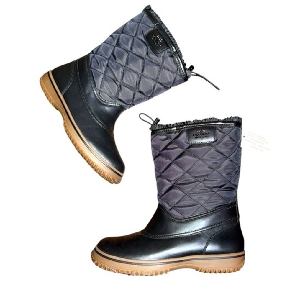 New Coach New York Samara Aniline Black Winter Boots NWT